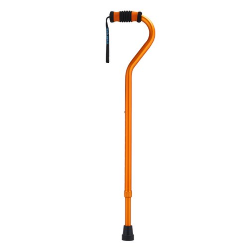 Sky MedSupply Int'l Corp Standard Offset Walking Cane Adjustable, Aluminum Orange, 0.64 Pound