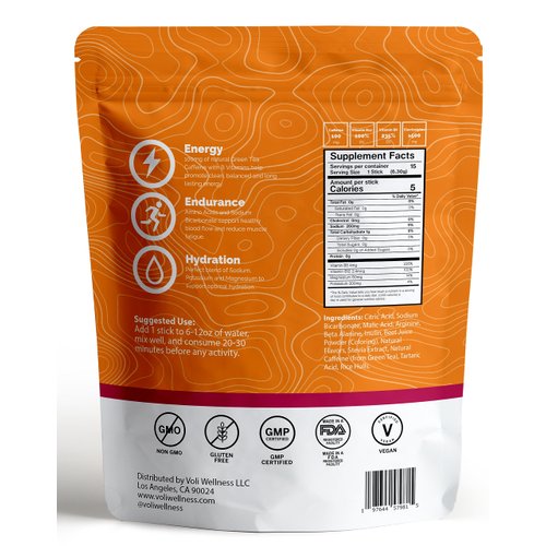 Voli Energy - Beachside Berry - Clean Energy Supplement, 100mg Caffeine from Green Tea Extract, No Artificial Sweeteners, No Added Sugars, Replenish and Revitalize, 15 Servings (Pack of 1)