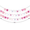 JarThenaAMCS In My Birthday Era Banner Pink Glitter Friendship Bracelet Banner Birth-Tay Era Tour Hanging Bunting Garland for Its A Girl Music Birthday Party Decor