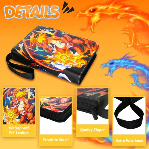 Card Binder Cards Holder Pocket, Trading Binders for Card Games Collection Case Book Fits Cards with 50 Removable Sleeves Display Storage Carrying Case (600 Card)