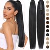 Rich Choices Claw Clip Ponytail Extension Human Hair Real Hair Ponytail Extension Balayage Jet Black 20 Inch 120g One Piece Clip In Long Ponytail Hair Extensions Straight For Women #1