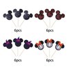 24 Pack Mouse Inspired Cupcake Toppers Halloween Cupcake Picks Decorations for Halloween Theme Baby Shower Kids Birthday Party Supplies