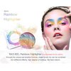 FantasyDay Pro 6 Colors 3D Baked Rainbow Highlighter Eyeshadow Makeup Palette Xmas Cosmetic Blusher Shimmer Powder Contouring Kit Unicorn Blush