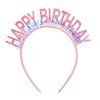 Doneace Birthday Girl Headband Glitter Pink Tassel Tiara Happy Birthday Crown Hairband for Women Girls Kids, 'Happy Birthday' Headpiece for Party Favors Hair Accessories Decorations 1Pcs Pink