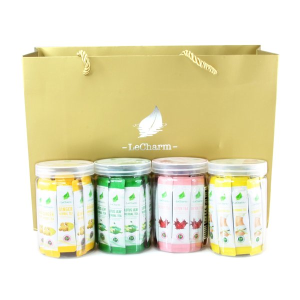 120-count LeCharm Ready Brew Single Serve Herbal Tea Extract Crystals Sachets Variety Pack Sampler Gift Set - Fine Tea in 3 Seconds - 120 Packets (4 boxes of 30 packets each)