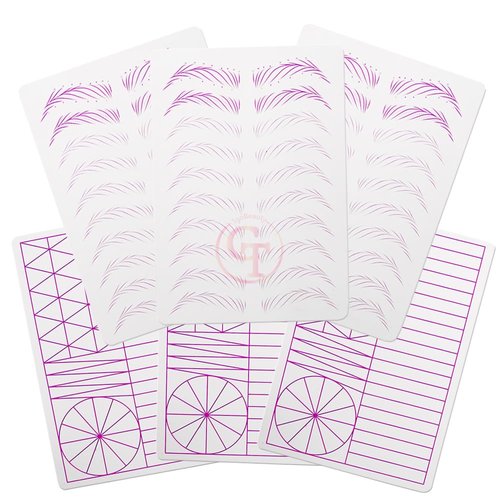 1pc Two Sides 1.5mm Thickness Brow Practice Skin Silicone Tattoo Practice Skin with Purple Lines for Microblading Nano Brows Ombre Brows DuBeauty (1pc)