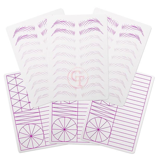 1pc Two Sides 1.5mm Thickness Brow Practice Skin Silicone Tattoo Practice Skin with Purple Lines for Microblading Nano Brows Ombre Brows DuBeauty (1pc)