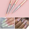 3Pcs Nail Art Brushes, Fcozpjk Nail Art Liner Brushes Set, Sizes 7/9/10mm Nail Design Brushes, Thin Striping Drawing Painting Pen for Gel Polish, Professional Supplies (Gold)
