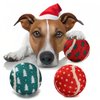 LUCKITTY 3 Packs Christmas Dog Tennis Balls Interactive Toy Puppy for Small Medium Dogs Training Playing- Christmas Tree and Snowflake Patterns 2.5 Inch