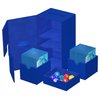 Ultimate Guard Flip 'n' Tray 200+, Deck Case for 200 Double-Sleeved TCG Cards +Dice Tray, Blue, Independent Magnetic Closure & Microfiber Inner Lining