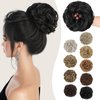 HMD Messy Bun Hair Piece Wavy Curly Scrunchies for Women Hair Bun Hair Piece Elastic Hair Bun Scrunchies Synthetic Chignon Ponytail Hair Extensions Tousled Updo Hairpieces for Women（2#）
