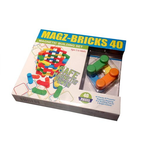 Magz-Bricks 40 Piece Magnetic Building Set, Magnetic Building Blocks