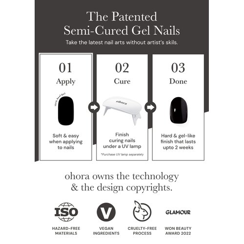 ohora Semi Cured Gel Nail Strips (N Tie-dye) - Works with Any Nail Lamps, Salon-Quality, Long Lasting, Easy to Apply & Remove - Includes 2 Prep Pads, Nail File & Wooden Stick