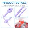 MECCANIXITY 20 Pack Silicone Cable Ties 6 Inch Reusable Zip Ties Silicone Twist Ties for Home Office Kitchen Organizer Food Bag Cord Key Management Lavender
