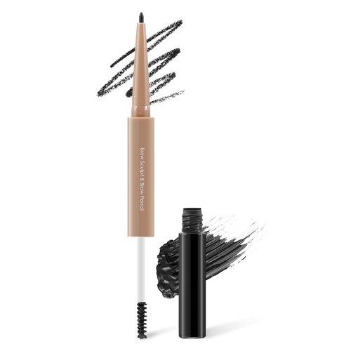 AFGHOUZ Dual-Ended Eyebrow Pen And Brow Gel, 2 In 1 Waterproof Brow Pencil + Brown Eyebrow Mascara Gel, Fill Define Eye Brow Makeup