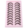 SYlashes Russian Strip Lashes 14mm False Eyelashes D Curl Faux Mink Lashes Fluffy Fake Lashes Look Like Extensions 10 Pairs