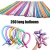 HYKJNBW Metallic Long Balloons for Balloon Animals, Chrome 260 Balloons Art Kit for Twisting, Skinny Modeling Balloons Supplies for Birthday Party Wedding Festival Decorations 100pcs