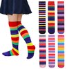 SDBING 3-12 Years Old Girls Knee High Socks Kids Cute Funny Animal Pattern Long Boot Socks 6 Pairs (6 Pairs of Rainbow)