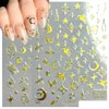 9Sheets Metallic Nail Art Stickers Decal Sun Star Nail Decals Nail Art Supplies Sun Stars Moon Heart Butterfly Starlight Designer 3D Self-Adhesive Gold Nail Design Sticker for Acrylic Nails Decoration