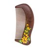 Mandala Crafts Wooden Comb - Yellow Flower Rosewood Anti-Static Wood Comb - Wooden Wide Tooth Hair Comb for Men Women Straight Curly Hair Detangling Beard