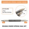 WHLLING 2-Piece Dual Head Combo Nail Setter, Double Ended 3/32″& 1/8″Spring Nail Set, 3500 PSI Striking Force Hammerless Nail Set Punch Nail Pullers