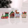 MVNISE 2pcs Christmas Wooden Train Ornament, Mini Painted Train Decoration Kids Gift Toys, Xmas Table Top Adornment for Christmas Party Kindergarten