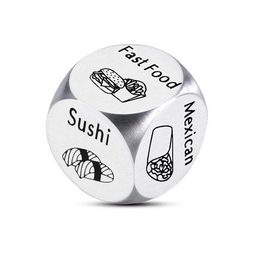 ONFAON Stocking Stuffers Food Decision Dice Decider for Couple,Valentines Day Gifts for Him Her Wedding Anniversary Steel Date Night Gifts for Husband Wife,Christmas Valentines Birthday for Women Men