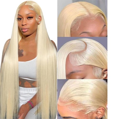 28 Inch 613 13x6 Lace Front Wig Human Hair Straight Blonde Wig Human Hair 13x6 Frontal Lace Wig B...