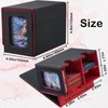 FOTEEMO Card Deck Box For MTG, Prime Card Display with Dice Tray Commander Deck Box Magic The Gathering Deck Box Holding 250+ Sleeveless Trading Card Storage Box Yu-gioh Deck Box (Black&Red)