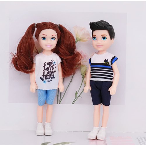 Lembani 10 Sets 5 Inch Mini Dolls with Clothes, 5 Pieces Boy Dolls and 5 Pieces Girl Dolls, Mini Princess Dolls Toy for Dollhouse Kids Gifts