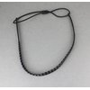 Fashion Accessories Now Black chain link pattern jelly skinny narrow headband soft stretch hair grip teeth 3/8 inch wide circle link