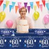 Blue 60th Birthday Decorations for Men Navy Blue Silver Happy 60th Birthday Tableware Set Include Happy 60th Birthday Plates Napkins Tablecloth for 60th Birthday Anniversary Party Decorations Supplies