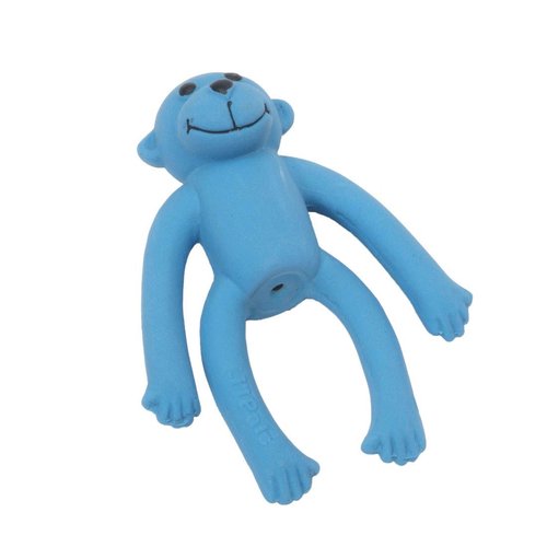 Coastal Pet Li'l Pals 4" Latex Monkey Dog Toy with Squeaker, Blue (1-Unit)