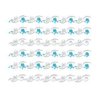 Iridescent Glitter White & Blue Floral Strip Nail Stickers/Decals