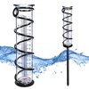 BIUWING Rain Gauge, Glass rain Gauge Outdoor, rain gauges for Yard with Stake Best Rated, Rain Water Meter Measuring with Metal Frame, Decorative for Garden, Deck, Lawn, Landscape