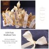 Yean Gold Leaf Wedding Headband LED Raw Quartz Hair Band Fairy Headpiece Ligth Up Hair Accessories for Women and Girls