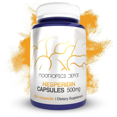 Nootropics Depot Hesperidin Capsules | 500mg | 60 Count | 90% Extract | Citrus aurantium | Supports Metabolic Function + Cardiovascular Health
