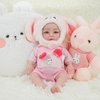 Full Silicone Doll Clothes Outfits for 14", Reborn Baby Doll Suit Accesories Set - Newborn Girl Boy Baby Clothing Gifts Set - PinkBunny Set (Clothes Only)