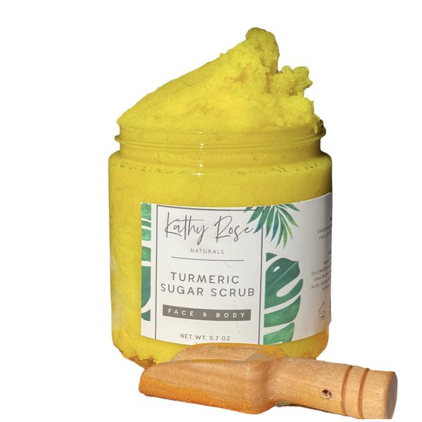 Turmeric Brightening Body Scrub, Exfoliating Face & Body Scrub with Turmeric for Even Complexion, Gentle Body Exfoliator for Dry Skin
