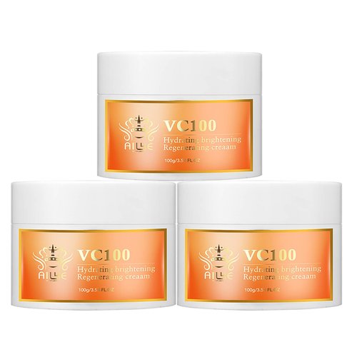 AILKE Vitamin C Face Cream, Brightening, Firming, Skin Moisturizer, Reducing Signs Of Aging, Regenerating Facial Cream For All Skin Types, 3.53 oz (Pack of 2)