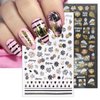 6 Sheets Bronzing Fall Nail Stickers 3D Metallic Self-Adhesive Nail Decals Fall Leaf Thanksgiving Nail Art Supplies Autumn Black Gold Maple Leaves Nail Designs Sticker for Women Manicure Accessories