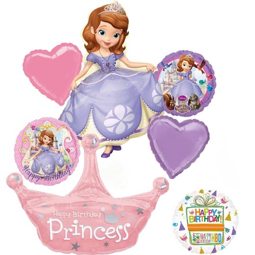 Anagram Princess Sofia Birthday Party Supplies Crown Balloon Bouquet Decorations