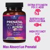 Prenatal Multivitamin with Folic Acid & DHA, Prenatal Vitamins Supplement, Folate, Omega 3, Vitamins D3, B6, B12 & Iron, Women's Pregnancy Support Prenatal Vitamins, Non-GMO Gluten Free - 60 Softgels