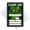 LoaHak Video Game Birthday Party Invitations, Video Game Birthday Invitations, Neon Party Invite, Birthday Party Invitations for Friends, Classmates, Teammates, etc. (055)