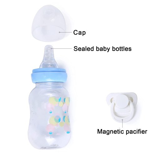 CHAREX Feeding Bottle & Magnetic Pacifier Set for Reborn Baby Doll, Realistic Baby Doll Accessories Great Gift Set…
