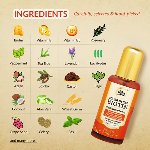 The Indie Earth Rosemary Mint Hair Serum with Biotin, Vitamin B5, Vitamin E, Argan Oil & 21+ Natural Herbs & Oils - 100 ml