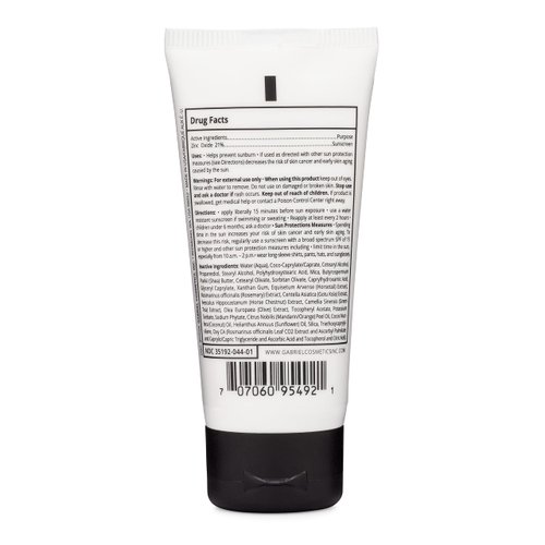 GABRIEL SPF 50 Mineral Sunscreen | Reef Safe (Octinoxate & Oxybenzone Free) | Clear, Mineral-Based Zinc Oxide Weightless Formula | Broad-Spectrum | Water Resistant, 2.1 oz