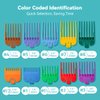 10 Professional Hair Clipper Guards Cutting Guides Fits for Most Wahl Clippers with Organizer, Color Coded Clipper Combs Replacement - 1/16" to 1"
