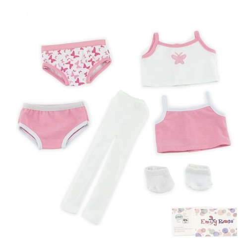 Emily Rose 18 Inch Doll Clothes & Accessories 6-PC Basic 18" Doll Underwear Clothing Accessory, with White Socks and Tights | Fits Most 18" Dolls | Gift Boxed!