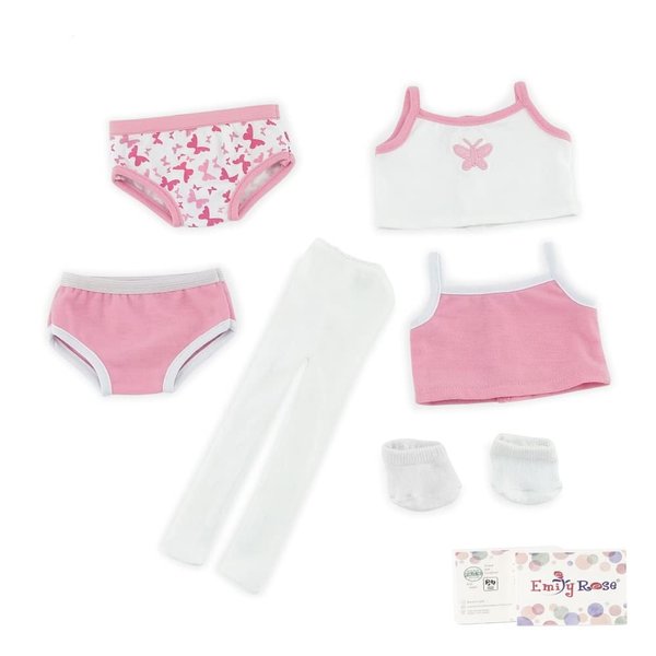 Emily Rose 18 Inch Doll Clothes & Accessories 6-PC Basic 18" Doll Underwear Clothing Accessory, with White Socks and Tights | Fits Most 18" Dolls | Gift Boxed!